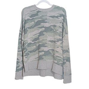 Time and Tru Camo Print Knit Sweatshirt Sweater Multi Size Large